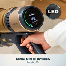 Conga Rockstar RS80 Pet Flex Detect Aspirador vertical con 600 W de potencia y 200 AW de potencia de succión. Cepillo antienredos Hairless. Autonomía de hasta 65 minutos en modo Eco y aspirador de mano. Cepillo de mascotas. Tubo flexible.