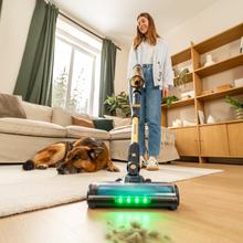 Conga Rockstar RS80 Pet Flex Detect Aspirador vertical con 600 W de potencia y 200 AW de potencia de succión. Cepillo antienredos Hairless. Autonomía de hasta 65 minutos en modo Eco y aspirador de mano. Cepillo de mascotas. Tubo flexible.