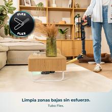 Conga Rockstar RS80 Pet Flex Detect Aspirador vertical con 600 W de potencia y 200 AW de potencia de succión. Cepillo antienredos Hairless. Autonomía de hasta 65 minutos en modo Eco y aspirador de mano. Cepillo de mascotas. Tubo flexible.