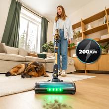 Conga Rockstar RS80 Pet Flex Detect Aspirador vertical con 600 W de potencia y 200 AW de potencia de succión. Cepillo antienredos Hairless. Autonomía de hasta 65 minutos en modo Eco y aspirador de mano. Cepillo de mascotas. Tubo flexible.