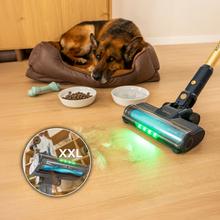 Conga Rockstar RS80 Pet Flex Detect Aspirador vertical con 600 W de potencia y 200 AW de potencia de succión. Cepillo antienredos Hairless. Autonomía de hasta 65 minutos en modo Eco y aspirador de mano. Cepillo de mascotas. Tubo flexible.