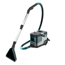 Conga CarpetClean 30000 Steam Limpiatapicerías con 2200 W de potencia. Uso de vapor y agua caliente para desincrustar mejor la suciedad. Depósito de agua limpia de 2500 ml y de agua sucia de 1700 ml. Radio de acción de 8 metros. Ruedas y diseño con tubos.