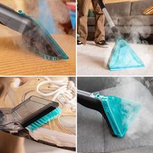 Conga CarpetClean 30000 Steam Limpiatapicerías con 2200 W de potencia. Uso de vapor y agua caliente para desincrustar mejor la suciedad. Depósito de agua limpia de 2500 ml y de agua sucia de 1700 ml. Radio de acción de 8 metros. Ruedas y diseño con tubos.