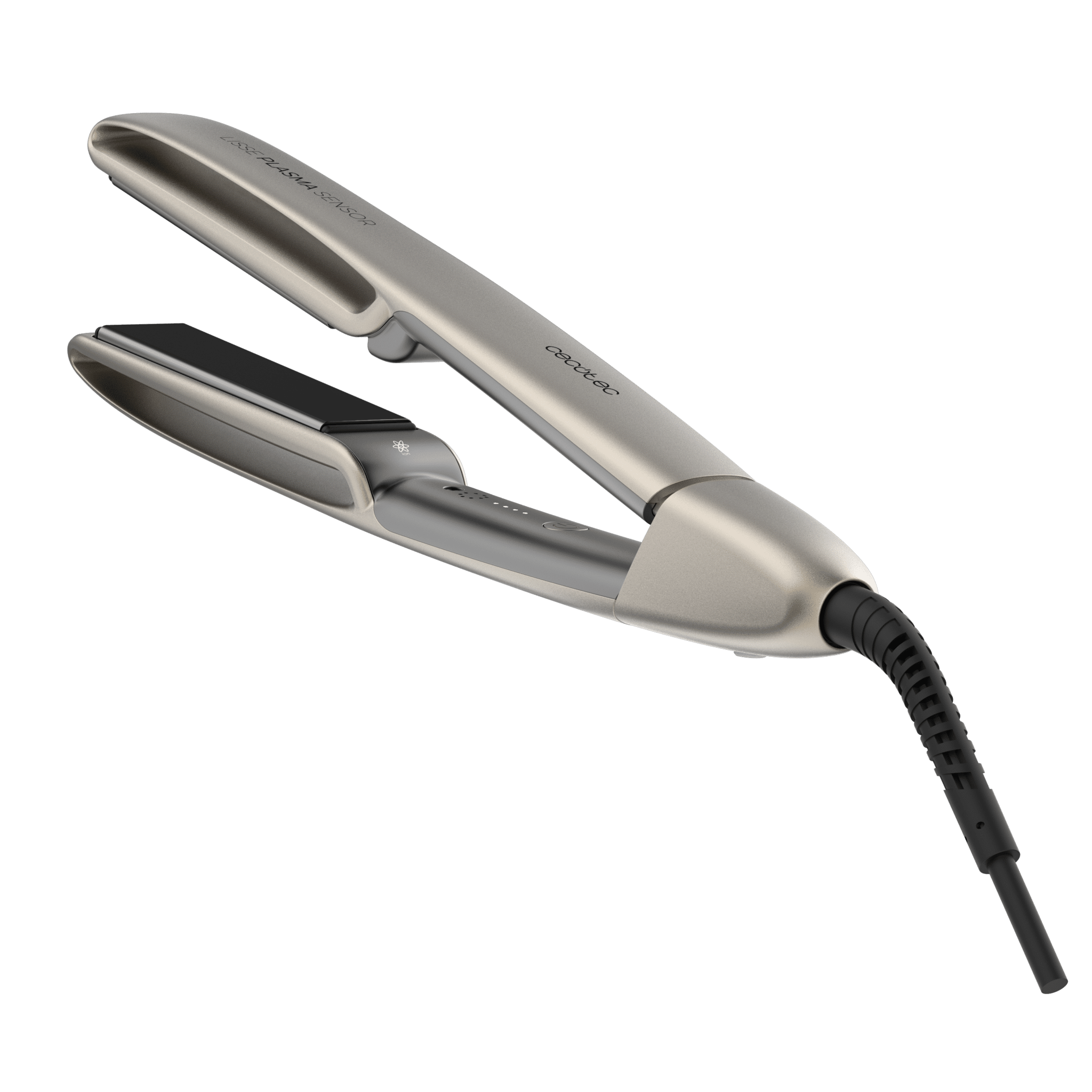 Plancha Cecotec Lisse Plasma Sensor vista lateral con diseño ergonómico