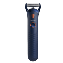 PrecisionCare OneShave Pro Lames en acier inoxydable, tête magnétique et flexible, IPX7, lumière LED, 1 peigne réglable, 1 tête laminaire, étui.