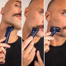 PrecisionCare OneShave Pro Lames en acier inoxydable, tête magnétique et flexible, IPX7, lumière LED, 1 peigne réglable, 1 tête laminaire, étui.