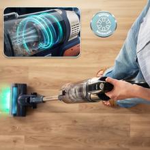 Conga Rockstar S50 Flex Aspirador vertical con 340 W de potencia y 135 AW de potencia de succión. 22 kPa. Cepillo antienredos Hairless XXL. Autonomía de hasta 45 minutos en modo Eco y aspirador de mano. Luz LED verde. Tubo flexible.