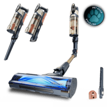 Conga Rockstar S50 Neo Aspirador vertical con 340 W de potencia y 135 AW de potencia de succión. 22 kPa. Cepillo antienredos Hairless XXL. Autonomía de hasta 45 minutos en modo Eco y aspirador de mano. Luz LED verde. Tubo flexible.