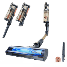 Conga Rockstar S50 Neo Aspirador vertical con 340 W de potencia y 135 AW de potencia de succión. 22 kPa. Cepillo antienredos Hairless XXL. Autonomía de hasta 45 minutos en modo Eco y aspirador de mano. Luz LED verde. Tubo flexible.