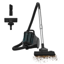 Conga Rockstar Cyclonic Pro Aspirador de trineo sin bolsa  con 900 W y 19 Kpa de potencia para una limpieza profunda. Incluye Cyclonic System, filtración de alta eficiencia y depósito de 2,5 L.