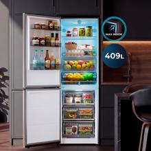 Bolero CoolMarket Combi 409 Dark E Frigorífico Combi Inox Oscuro, MAX INSIDE con VIP tech, Cool Matrix, Cajón Variable 6 temperaturas con control de humedad, Total No Frost, Compresor Inverter Plus, Multi AirFlow, 409 L, 185x59,5cm, Funciones Fast Cooling y Fast Freezing, Modo Smart, Green HUB XL, Display Exterior, Puertas Reversibles, Botellero, Bandejas Cristal y Clase E.