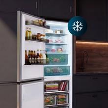 Bolero CoolMarket Combi 409 Dark E Frigorífico Combi Inox Oscuro, MAX INSIDE con VIP tech, Cool Matrix, Cajón Variable 6 temperaturas con control de humedad, Total No Frost, Compresor Inverter Plus, Multi AirFlow, 409 L, 185x59,5cm, Funciones Fast Cooling y Fast Freezing, Modo Smart, Green HUB XL, Display Exterior, Puertas Reversibles, Botellero, Bandejas Cristal y Clase E.