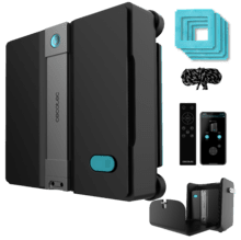 Conga Windroid W100 Station Robot limpiacristales 3 en 1 con gran autonomía y estación de carga constante, que pulveriza, limpia y seca todo tipo de superficies con resultados impecables incluso en bordes y esquinas.Ofrece manejo total por app o mando, alta velocidad de limpieza y máxima seguridad gracias a su cuerda y batería de seguridad.