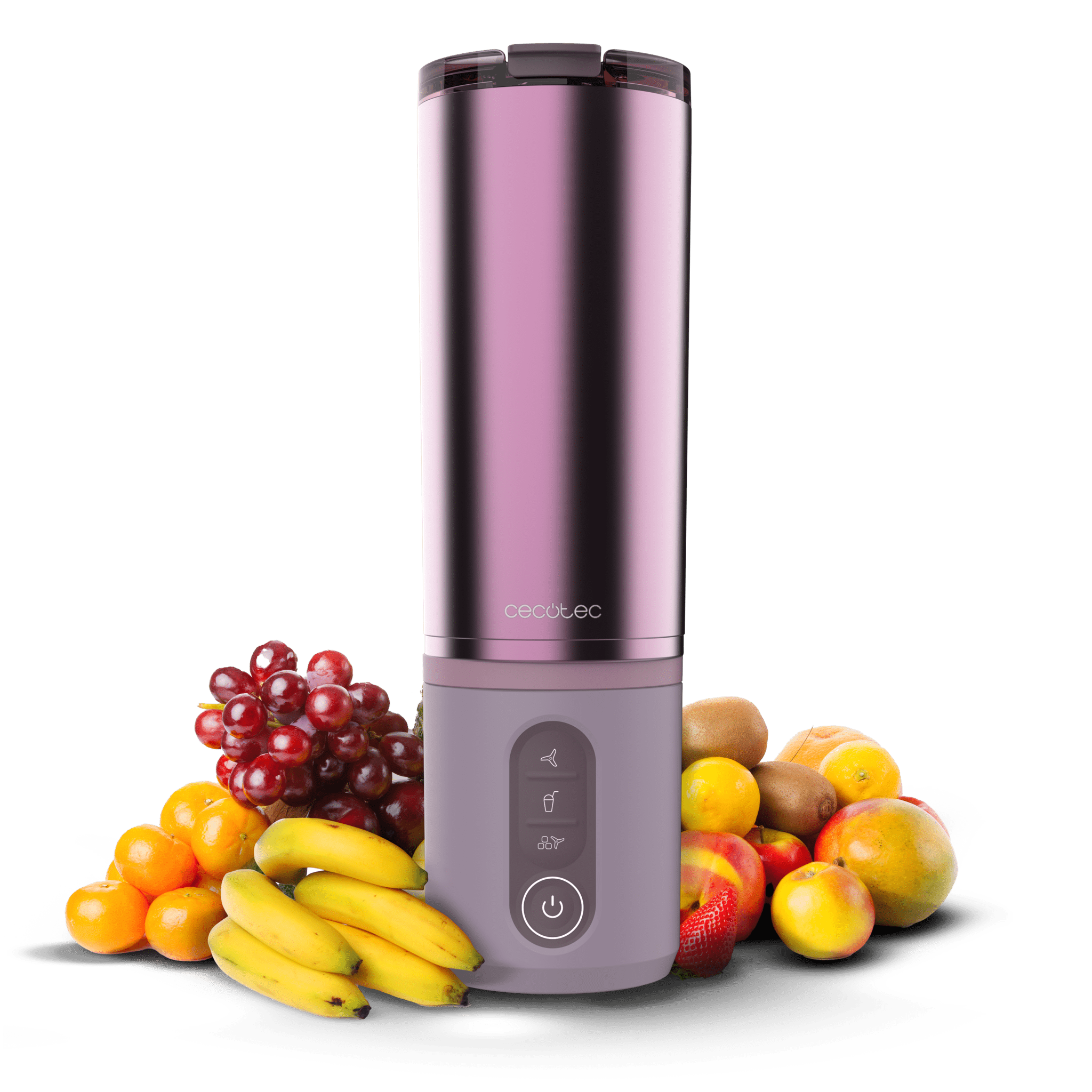Power Titanium Shake2Go Candy Steel Mini-Standmixer in kompaktem und tragbarem Design. 180W Leistung. Zerlegbar. 600-ml-Metallbecher. Drei Automatikprogramme. BPA-frei. Schnellladefunktion.