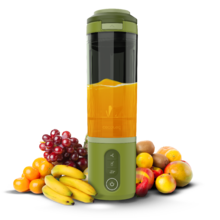 Power Titanium Shake2Go Olive Batidoras de vaso individual con diseño compacto y portátil. Potencia 180W. Desmontable. Vaso Tritan 600ml. Tres programas automáticos. Libre BPA. Carga rápida.