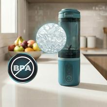 Power Titanium Shake2Go Lagoon Batidoras de vaso individual con diseño compacto y portátil. Potencia 180W. Desmontable. Vaso Tritan 600ml. Tres programas automáticos. Libre BPA. Carga rápida.