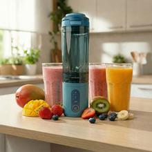 Power Titanium Shake2Go Lagoon Batidoras de vaso individual con diseño compacto y portátil. Potencia 180W. Desmontable. Vaso Tritan 600ml. Tres programas automáticos. Libre BPA. Carga rápida.