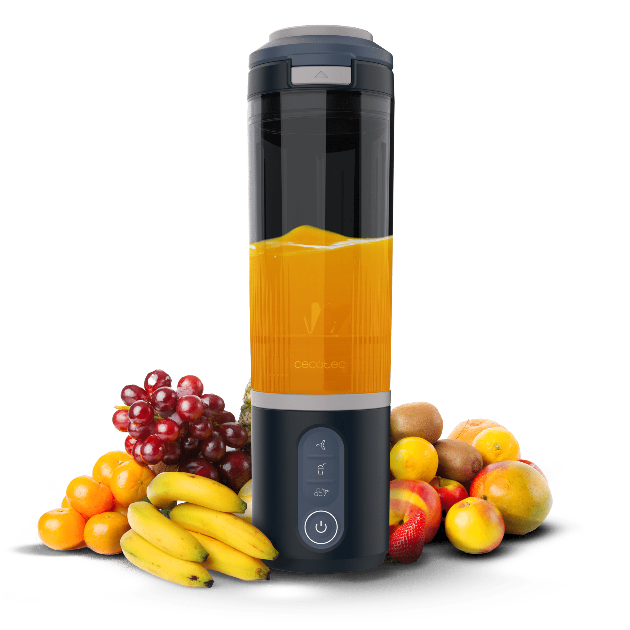 Power Titanium Shake2Go Dark Mini-Standmixer in kompaktem und tragbarem Design. 180W Leistung. Zerlegbar. 600-ml-Tritan-Becher. Drei Automatikprogramme. BPA-frei. Schnellladefunktion.