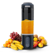 Power Titanium Shake2Go Dark Batidoras de vaso individual con diseño compacto y portátil. Potencia 180W. Desmontable. Vaso Tritan 600ml. Tres programas automáticos. Libre BPA. Carga rápida.