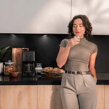 Coffee 66 Time Cafetera De Goteo Digital De 12 Tazas Con Acabado En Acero Inoxidable E Intensificador De Aroma.