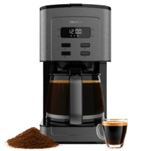 Coffee 66 Time Cafetera De Goteo Digital De 12 Tazas Con Acabado En Acero Inoxidable E Intensificador De Aroma.
