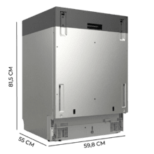 Bolero Aguazero 6260 Full-BI Lavavajillas integrable 60cm, 16 cubiertos, clase D, motor Inverter Plus Duo, 6 programas, Delay Start y bandeja superior para cubiertos