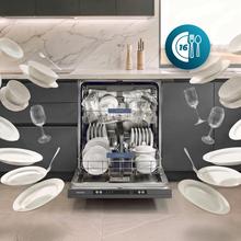 Lava-louças embutida Bolero Aguazero 6260 Full-BI de 60 cm, com capacidade para 16 serviços, Classe D, motor Inverter Plus Duo, 6 programas, início programado e bandeja superior para talheres.
