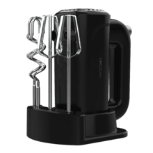 PowerTwist 300 Batidora amasadora con potencia de 300 W que garantiza un mezclado uniforme y sin esfuerzo. Cinco velocidades regulables. Varillas de precisión para montar claras o cremas. Ganchos de acero resistentes para amasar. Botón eyector QuickOut. Base de almacenamiento integrada.