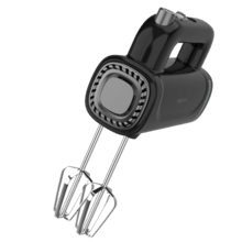 PowerTwist 300 Batidora amasadora con potencia de 300 W que garantiza un mezclado uniforme y sin esfuerzo. Cinco velocidades regulables. Varillas de precisión para montar claras o cremas. Ganchos de acero resistentes para amasar. Botón eyector QuickOut. Base de almacenamiento integrada.