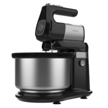 PowerTwist 500 Steel Spin Potente batidora amasadora de 500W. Bol de acero inoxidable giratorio. 5 velocidades y función turbo. Incluye varillas y ganchos.