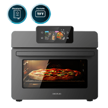 Forno de fritura a ar quente com convecção Bake&Fry 2600 Touch, tela sensível ao toque TFT, capacidade de 26 litros e potência de 1800 W.