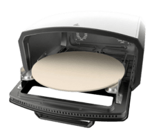 Pizza&Co 500 Gyro Horno de pizza eléctrico con panel digital táctil y piedra giratoria de alta temperatura.