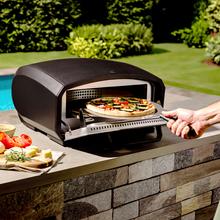 Pizza&Co 500 Gyro Horno de pizza eléctrico con panel digital táctil y piedra giratoria de alta temperatura.