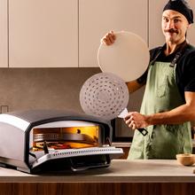 Pizza&Co 500 Gyro Horno de pizza eléctrico con panel digital táctil y piedra giratoria de alta temperatura.