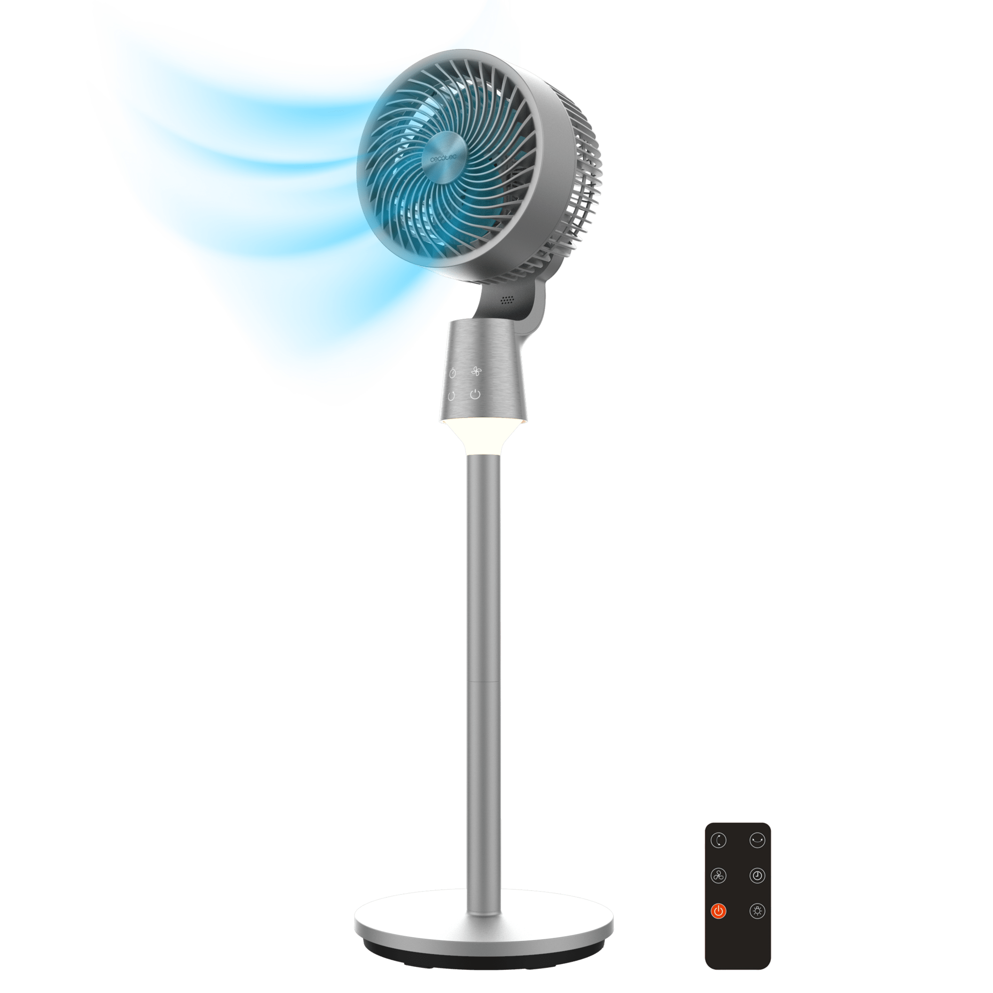 EnergySilence 1500 Cyclone Chantal Circolatore d'aria a pavimento da 50 W con 8 velocità, oscillazione automatica, touch control, display LED, timer fino a 12 ore e luce LED integrata.