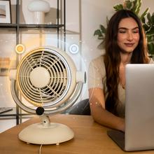 EnergySilence 960 Cyclone Desk Eve Ventilateur circulateur d'air de table de 35 W, oscillation et inclinaison réglables, contrôle tactile et lumière LED.