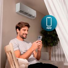 AirClima 12000 Wind Connected A+++ Aire acondicionado split de 12000 BTU con bomba de calor, mando a distancia, pantalla LED y WIFI. A+++