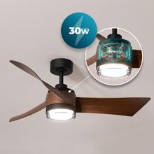 EnergySilence Aero 5330 Jelly dark Ventilador de techo de 30W con motor DC y 52” con luz LED, mando a distancia, temporizador y 6 velocidades.