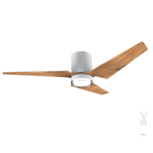 EnergySilence Aero 5330 JellyFrisbee white Ventilador de techo de 25W con motor DC y 52” con luz LED, mando a distancia, temporizador y 6 velocidades.