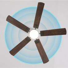 EnergySilence Aero 552 Neo Black&Wood Ventilador de techo de 30W con motor DC, 5 aspas y 52” con luz LED, mando a distancia, temporizador y 6 velocidades.