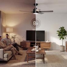 EnergySilence Aero 552 Neo Black&Wood Ventilador de techo de 30W con motor DC, 5 aspas y 52” con luz LED, mando a distancia, temporizador y 6 velocidades.