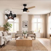 EnergySilence Aero 318 Poplar Ventilador de techo de 15W con motor DC y 52” con luz LED, mando a distancia, temporizador y 6 velocidades.