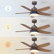 EnergySilence Aero 5460 Daisy Ventoinha de teto de 24 W com motor DC e 46" com luz LED, 5 pás, controlo remoto, temporizador e 6 velocidades.
