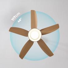 EnergySilence Aero 5460 Daisy Ventoinha de teto de 24 W com motor DC e 46" com luz LED, 5 pás, controlo remoto, temporizador e 6 velocidades.