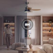 EnergySilence Aero 5460 Daisy Ventoinha de teto de 24 W com motor DC e 46" com luz LED, 5 pás, controlo remoto, temporizador e 6 velocidades.