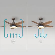 EnergySilence Aero 5460 Daisy Ventoinha de teto de 24 W com motor DC e 46" com luz LED, 5 pás, controlo remoto, temporizador e 6 velocidades.