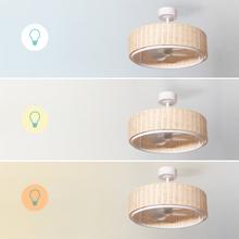 EnergySilence LampAero 324 Camellia Ventoinha de teto com luz, com motor DC de 15 W, luz LED regulável, comando à distância, temporizador e 6 velocidades.