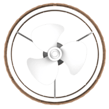 EnergySilence LampAero 324 Camellia Ventilador de techo con luz con motor DC de 10 W, luz LED regulable, mando a distancia, temporizador y 6 velocidades.