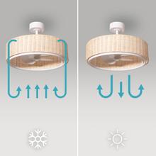 EnergySilence LampAero 324 Camellia Ventoinha de teto com luz, com motor DC de 15 W, luz LED regulável, comando à distância, temporizador e 6 velocidades.