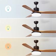 EnergySilence Aero 520 Willow Ventilador de techo de 30W con motor DC y 52” con luz LED, mando a distancia, temporizador y 6 velocidades.